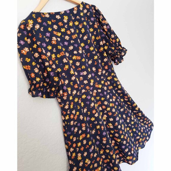 Madewell Smock-Sleeve Button-Front Mini Dress Happy Hibiscus Size 2 Floral $128 - Picture 16 of 16